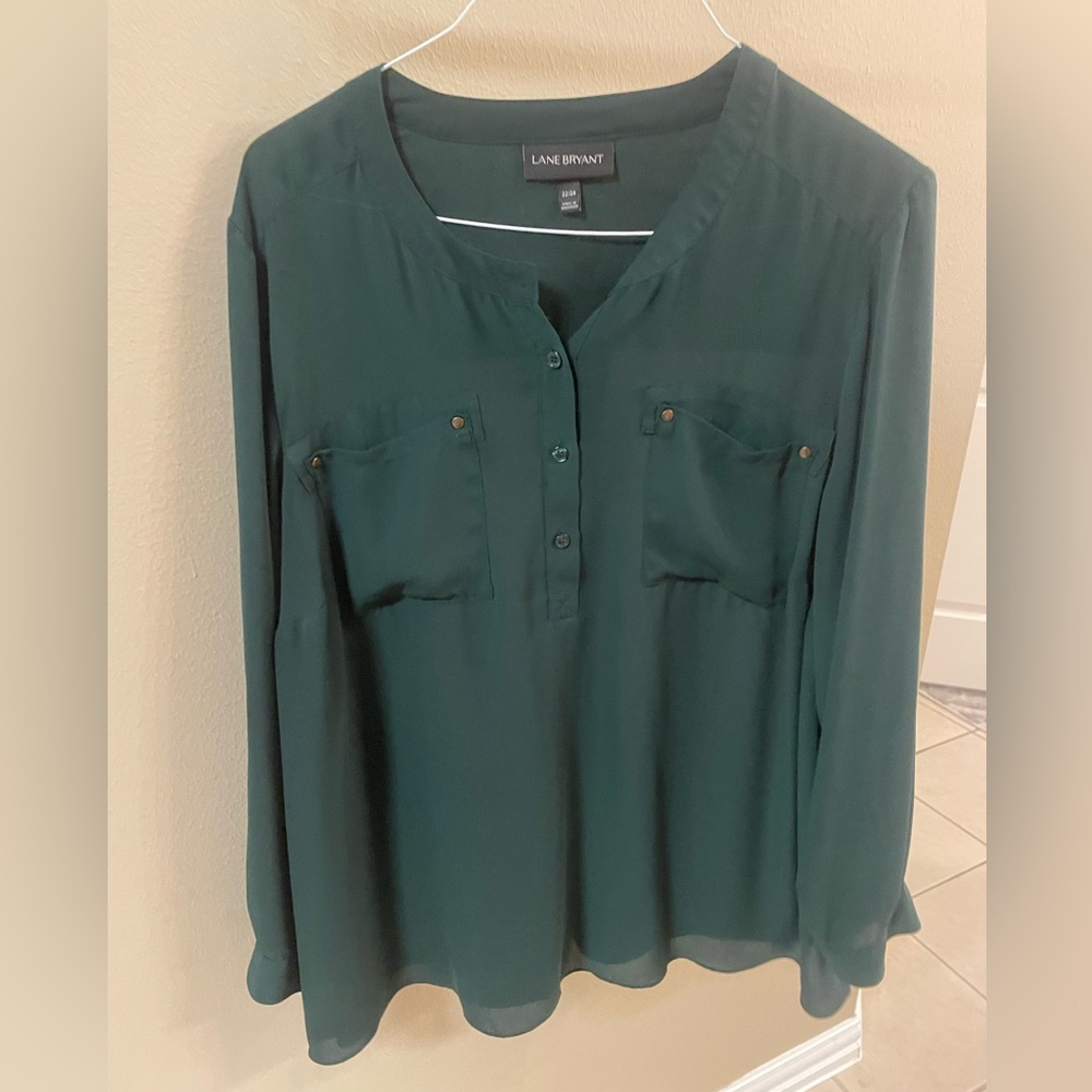 Lane bryant green top